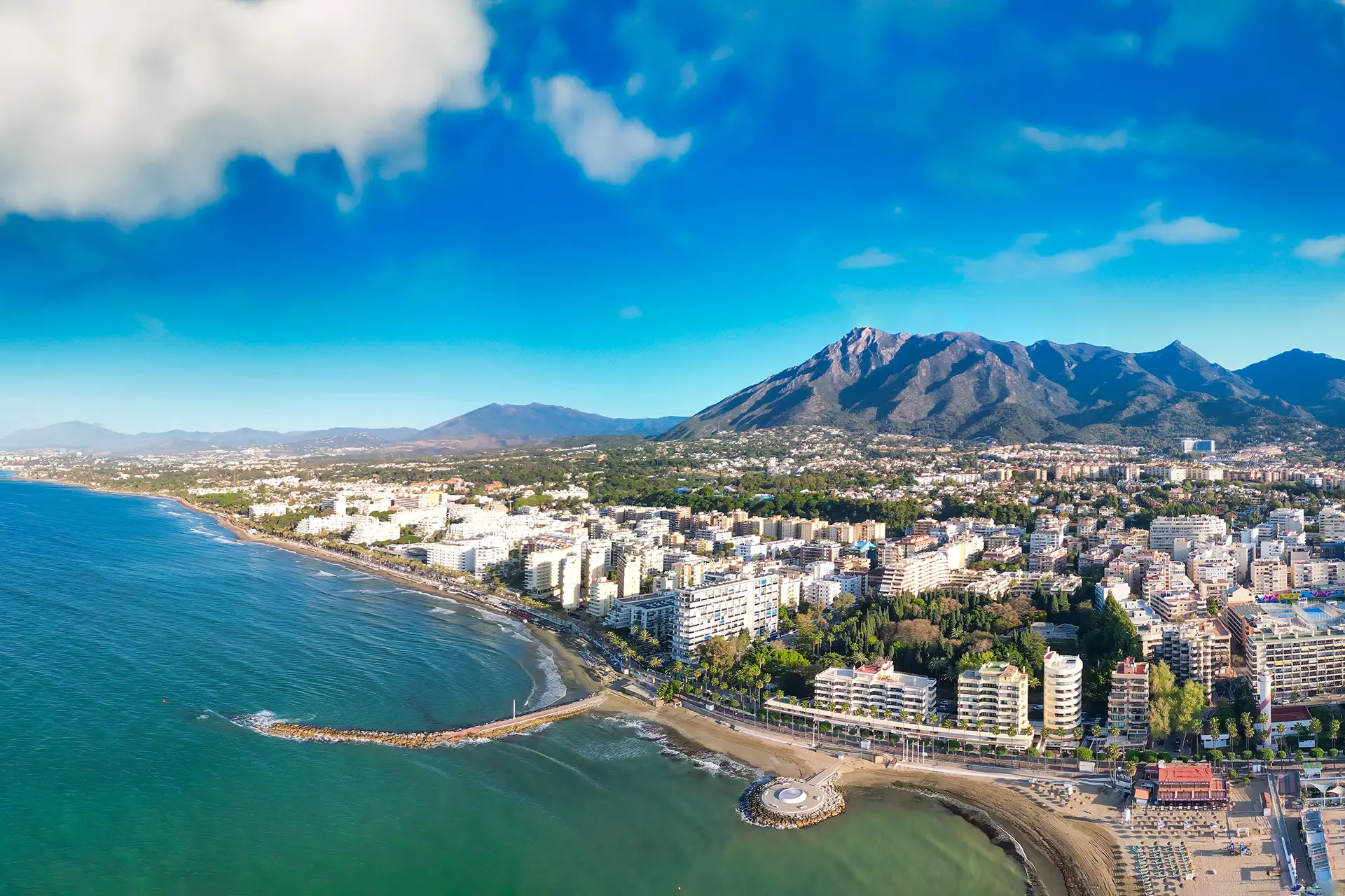 Vista aérea de Marbella en Málaga